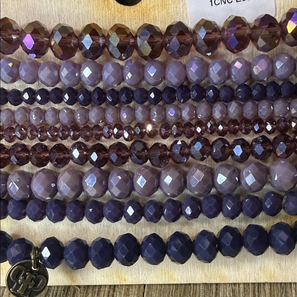 Pink Panache Purple Beaded Stack Bracelet Set - Picture 5 of 6